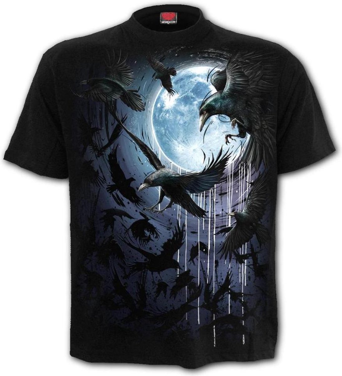 Spiral Unisex Tshirt -M- CROW MOON Zwart