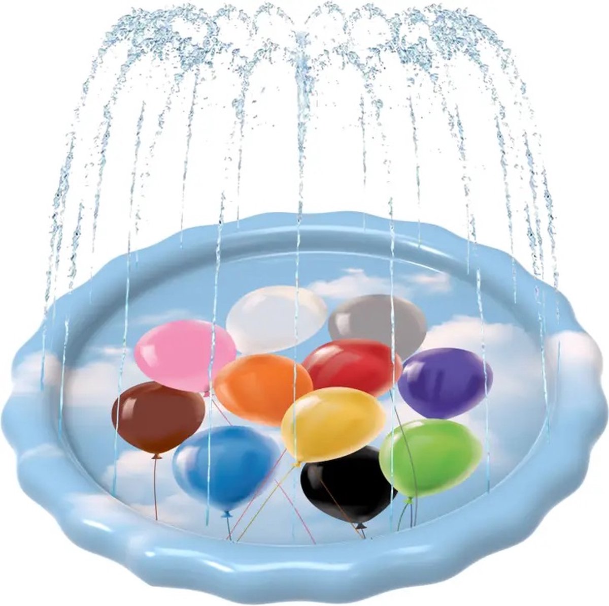 SplashEZ - Gekleurde ballonnen waterspeelmat/ zwembad met fontein - Sprinkler Zwembad - Peuterbad - Peuterzwembad - zomer - Peuter - Kinder - Baby - zwembad - Kinderzwembad - zwembadje - speelzwembad - buitenzwembad - opblaas zwembad