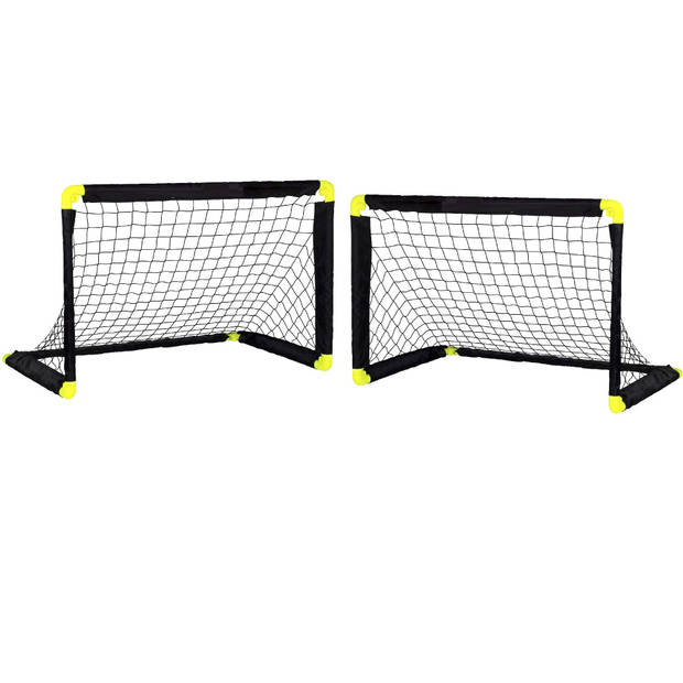 Set van 2x stuks voetbal goals/voetbaldoeltjes 90 x 59 x 61 cm - Voetbaldoel