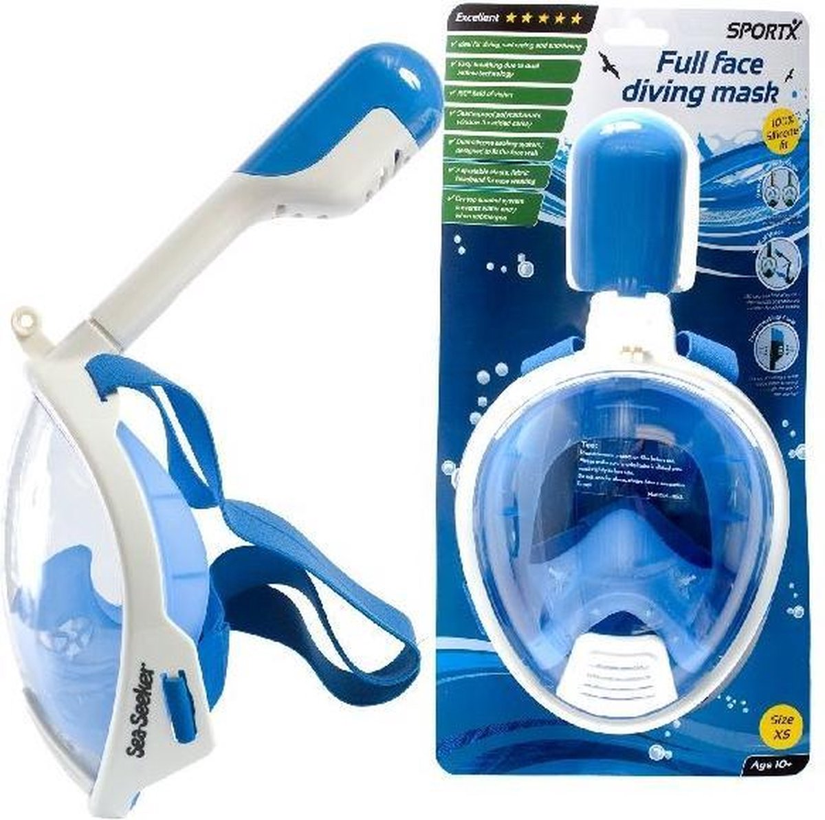 SportX Duikset Full Face Blue XS