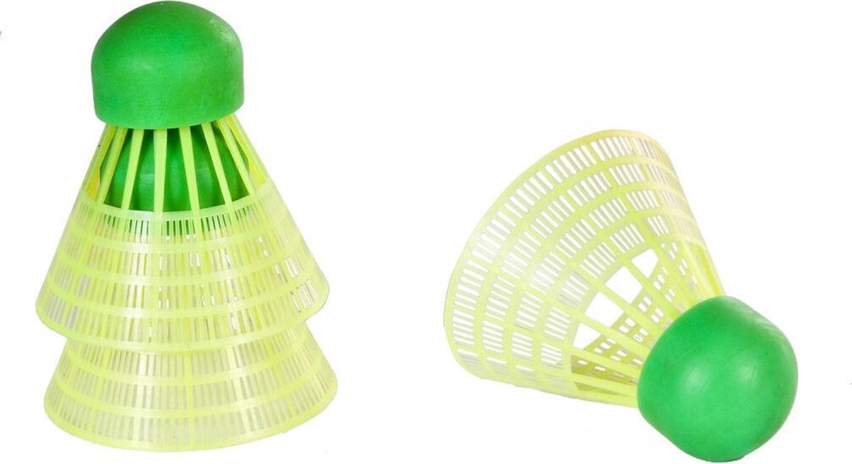 SportX Speed Badminton Shuttles in Koker 3 Stuks Neon Geel/Groen