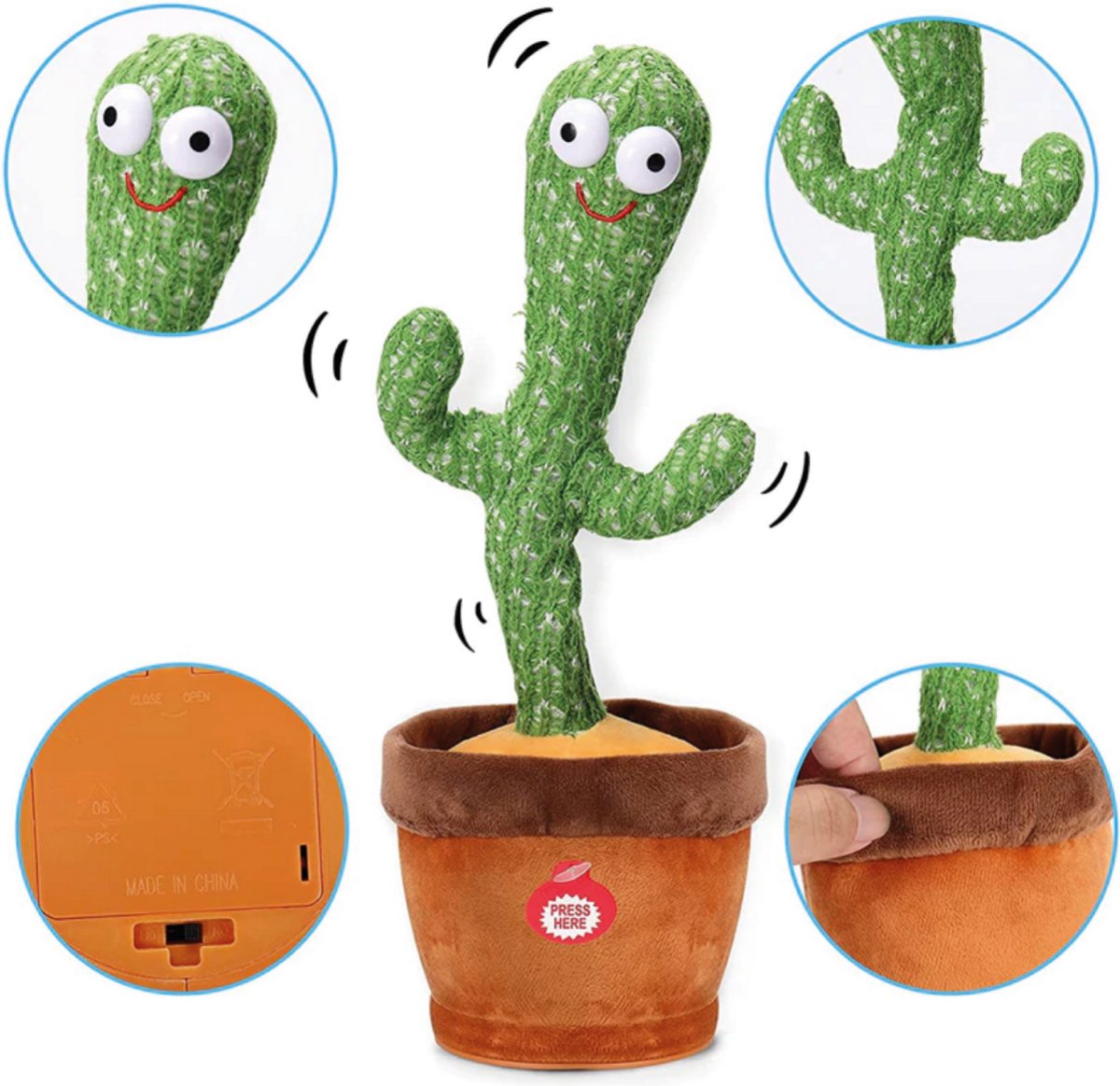 Sportic dansende cactus – Dansende cactus Sportic – Sportic speelgoed – Sportic kinderen – Kinderspeelgoed – Dansende cactus incl. liedjes – Sportic kinderspeelgoed – Sportic speelsgewijs taal leren