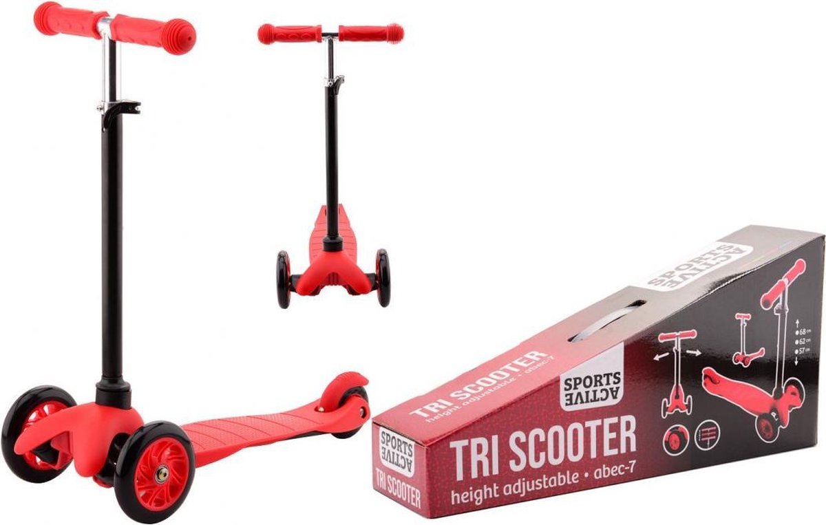 Tri scooter- Step-Rood-Sports active-verstelbaar-scooter