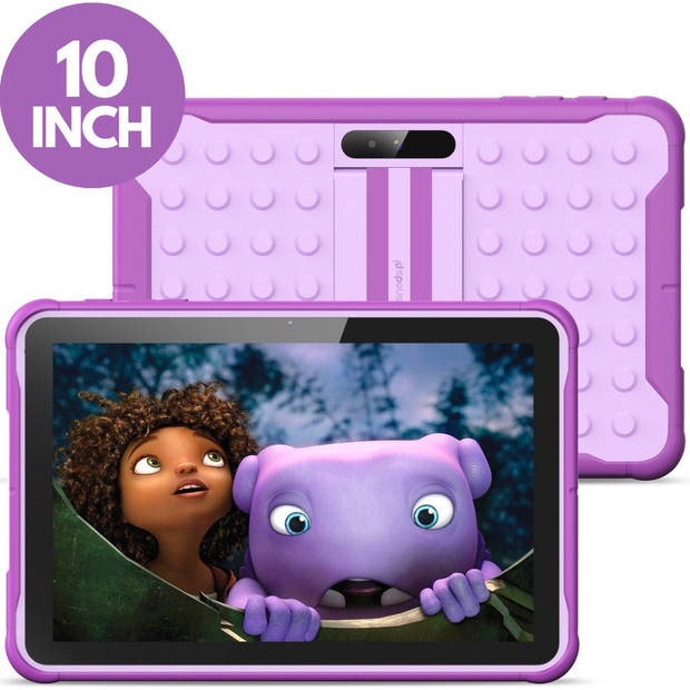 Spoused Kindertablet - Tablet Kinderen - 10 Inch - 32 GB - 6000 mAh Batterij - Android 10.0 - Paars