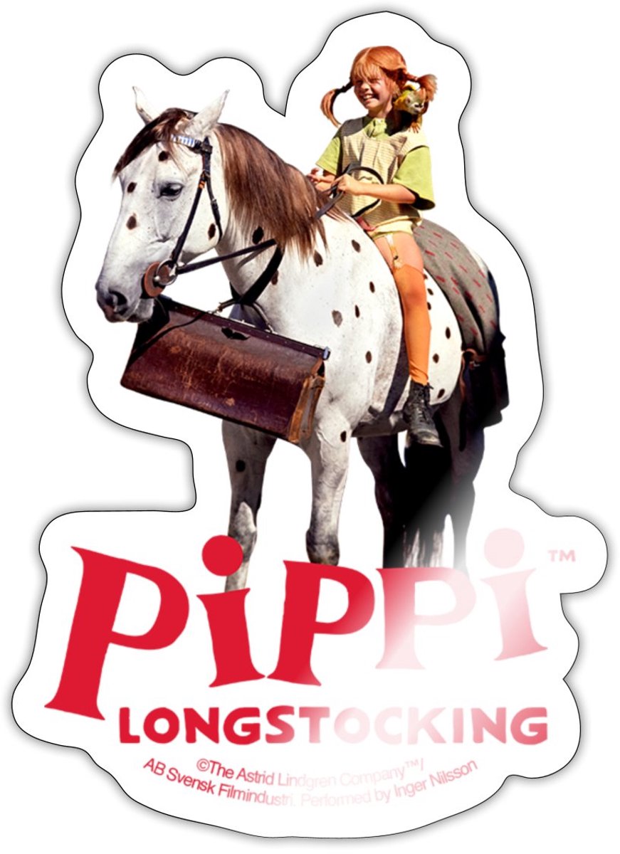 Pippi Longstocking Pippi Rijdt Op Kleine Witte Gift
