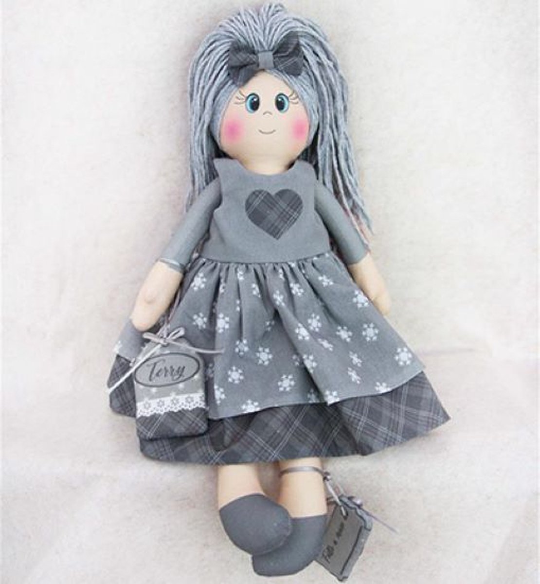 Bamboliamo Doll Terry - diy pakket - Grijs - pop - naaien - Stafil - diy