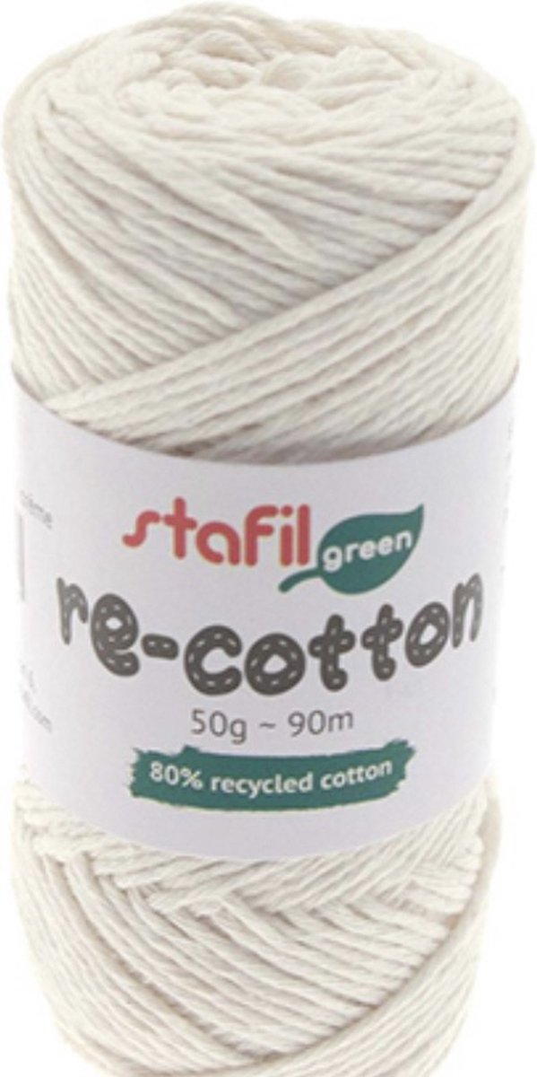 Stafil-Re-Cotton-Katoengaren-Haken-Breien-Handwerk-Cream