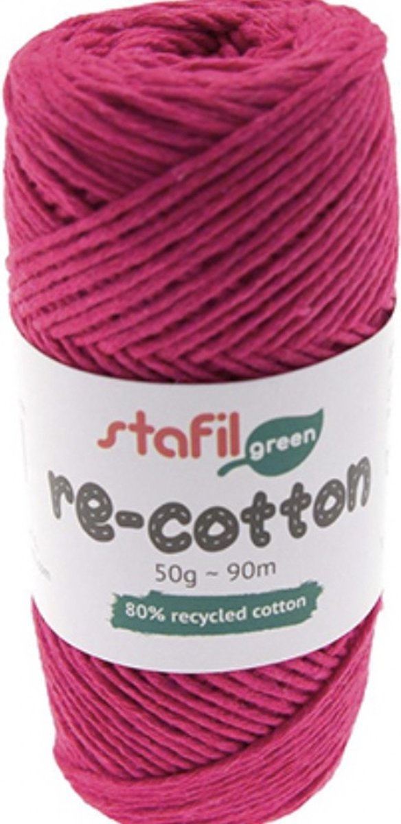 Stafil-Re-Cotton-Katoengaren-Haken-Breien-Handwerk-Pink