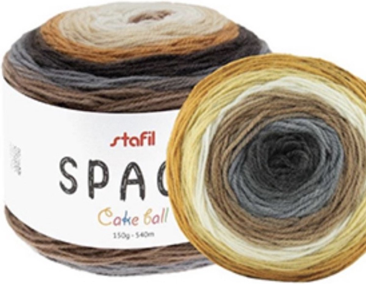 Stafil-Yarn space-wol gekleurd-150gram-540mtr-breien-haken-handwerk