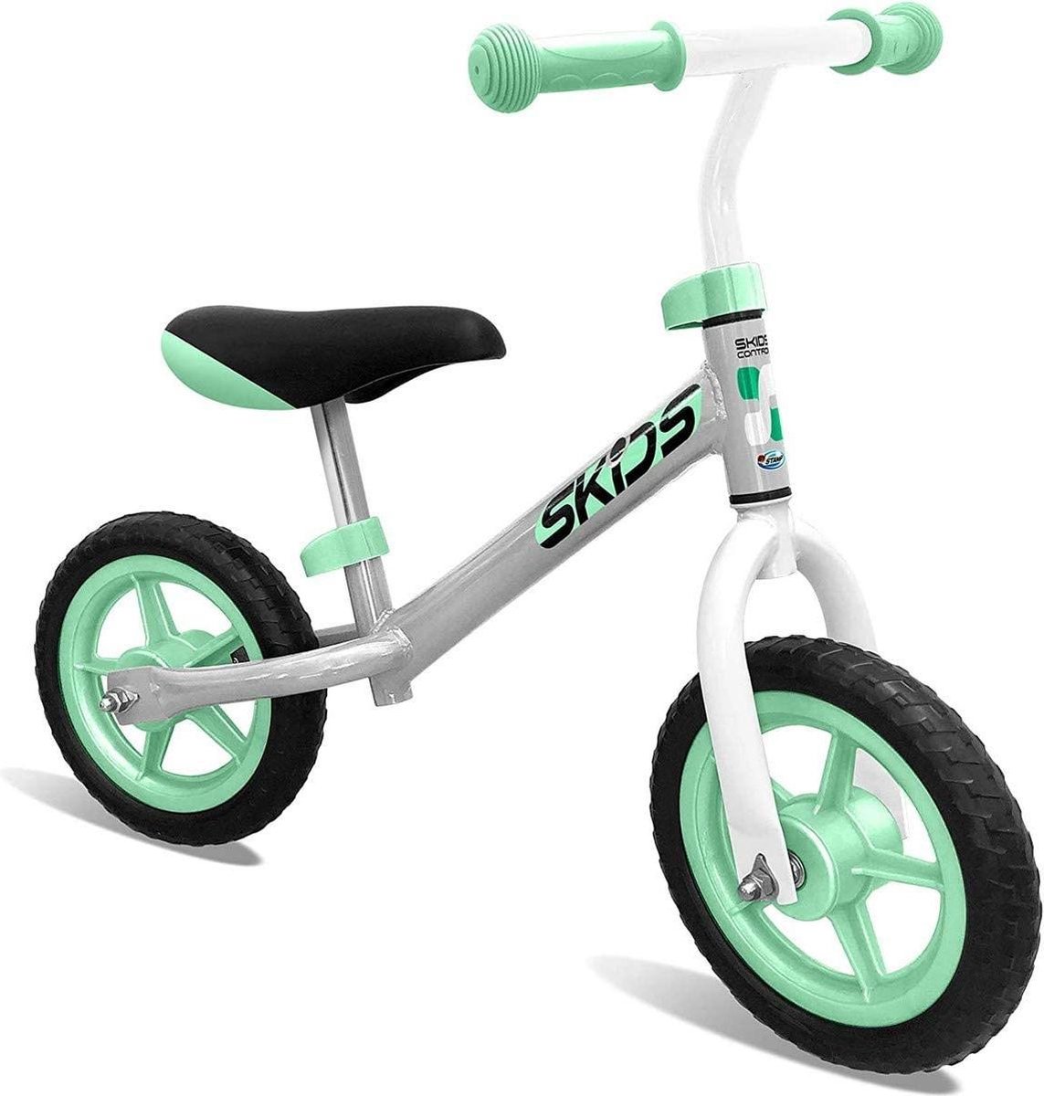 STAMP C677008 Skids Control Grijs/Turquoise Running Bike - Loopfiets - Kinderfiets -