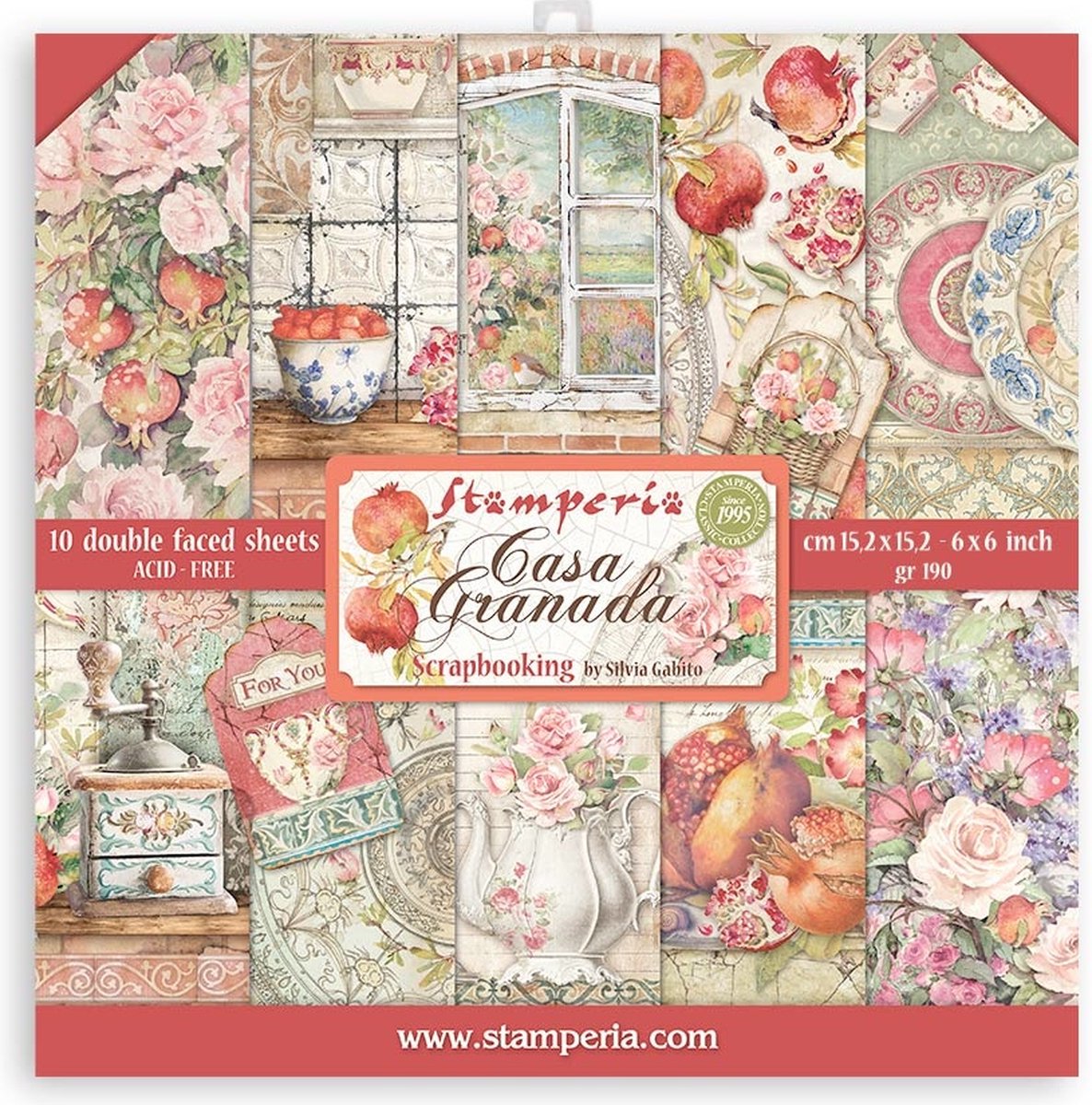 Stamperia Casa Granada 6x6 Inch Paper Pack (SBBXS13)