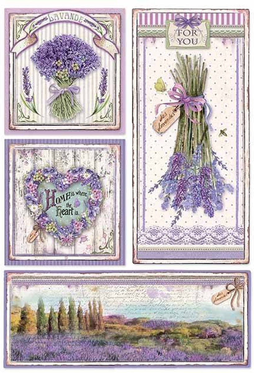 Stamperia Rice Paper A4 Provence Frames (6pcs) DFSA4364)