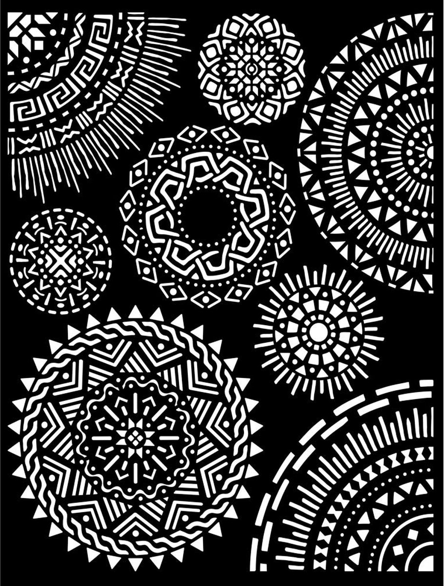 Stamperia Thick Stencil 20x25cm Savana Tribal Circles (KSTD100)