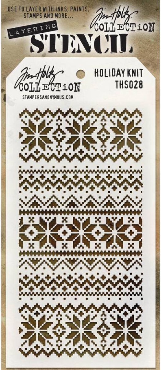 Tim Holtz Holiday Knit Layering Stencil (THS028)