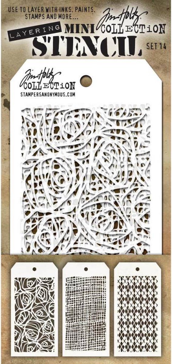 Tim Holtz Mini Layering Stencil Set 14 (THMST014)