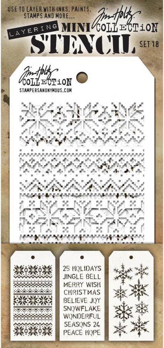 Tim Holtz Mini Layering Stencil Set 18 (THMST018)