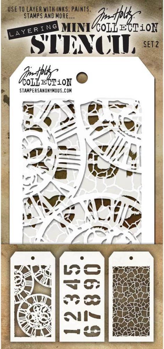 Tim Holtz Mini Layering Stencil Set 2 (THMST002)