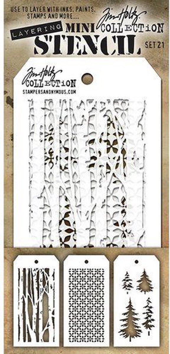 Tim Holtz Mini Layering Stencil Set 21 (THMST021)