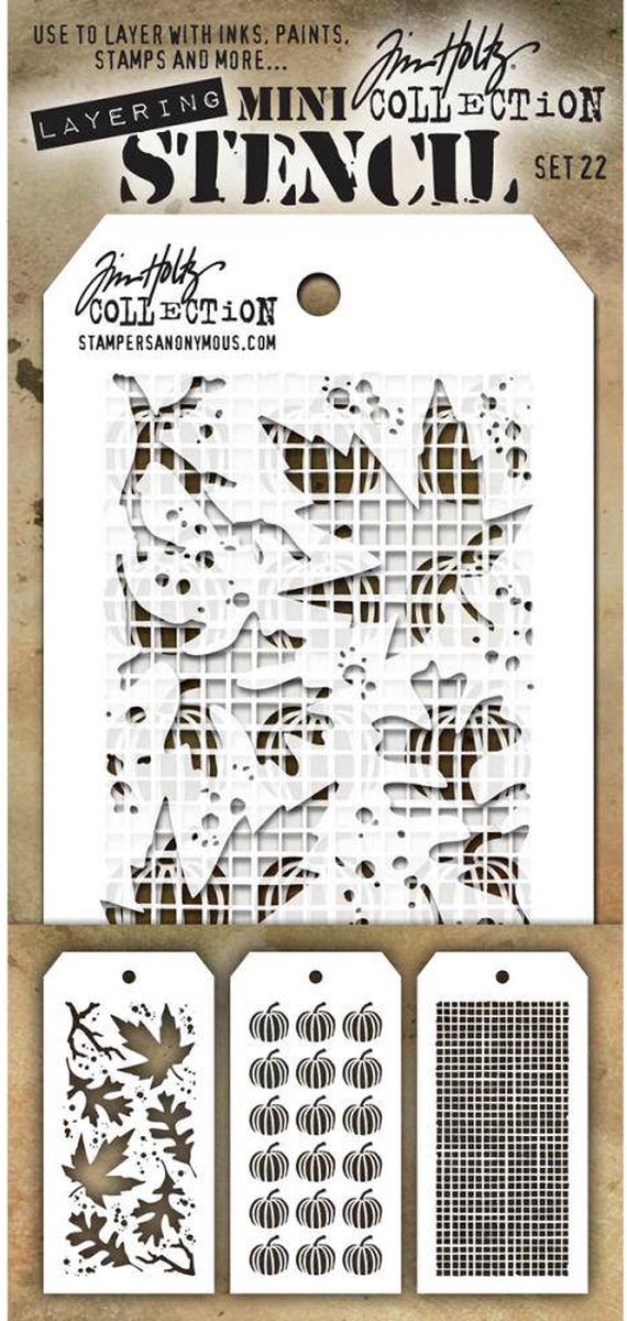 Tim Holtz Mini Layering Stencil Set 22 (THMST022)