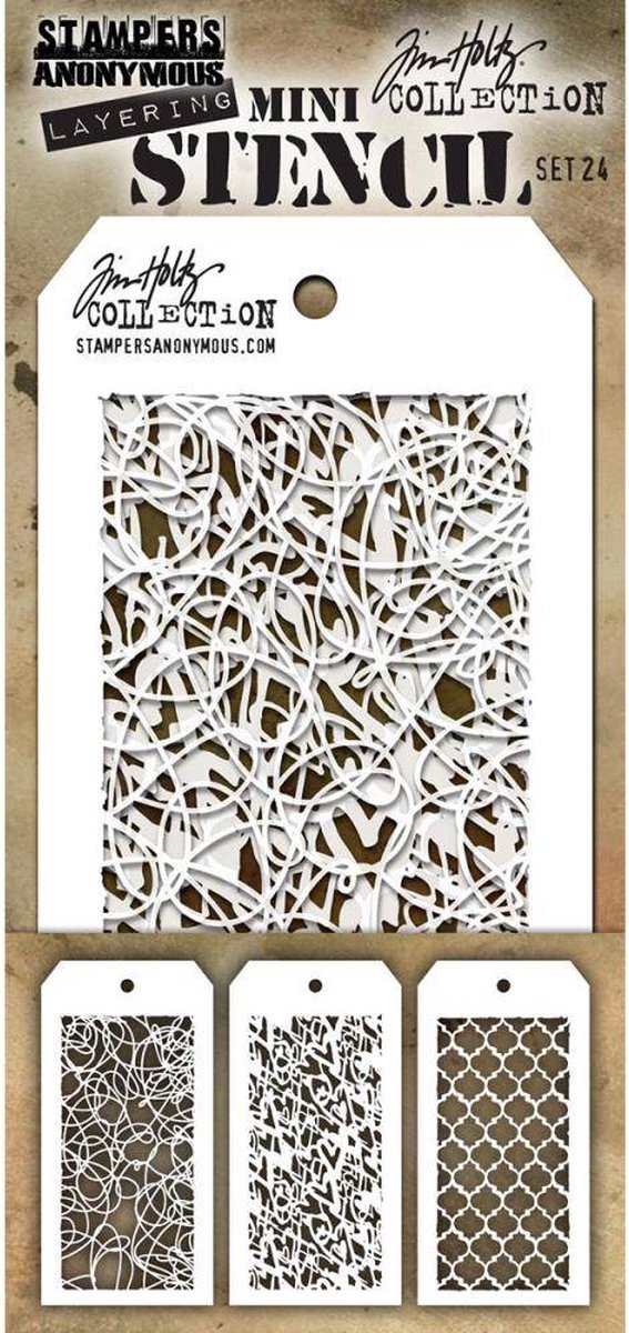 Tim Holtz Mini Layering Stencil Set 24 (THMST024)