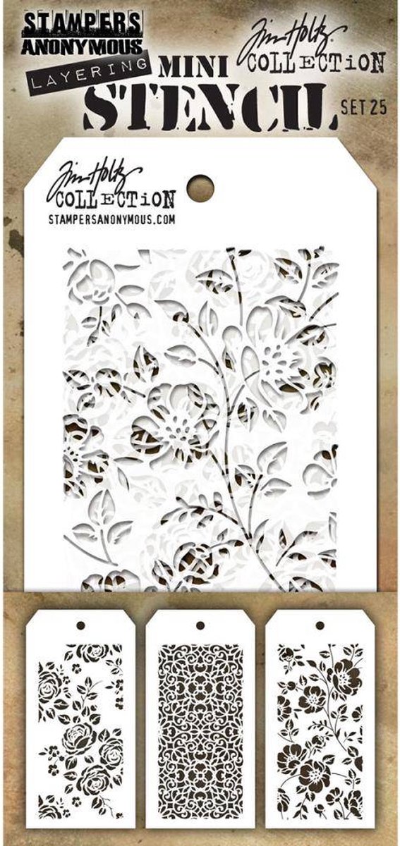 Tim Holtz Mini Layering Stencil Set 25 (THMST025)