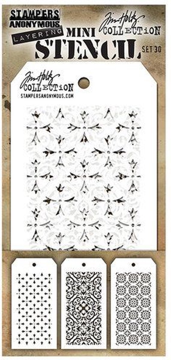 Tim Holtz Mini Layering Stencil Set 30 (THMST030)