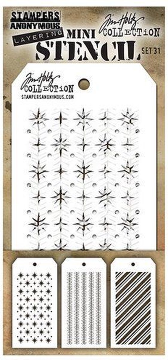 Tim Holtz Mini Layering Stencil Set 31 (THMST031)