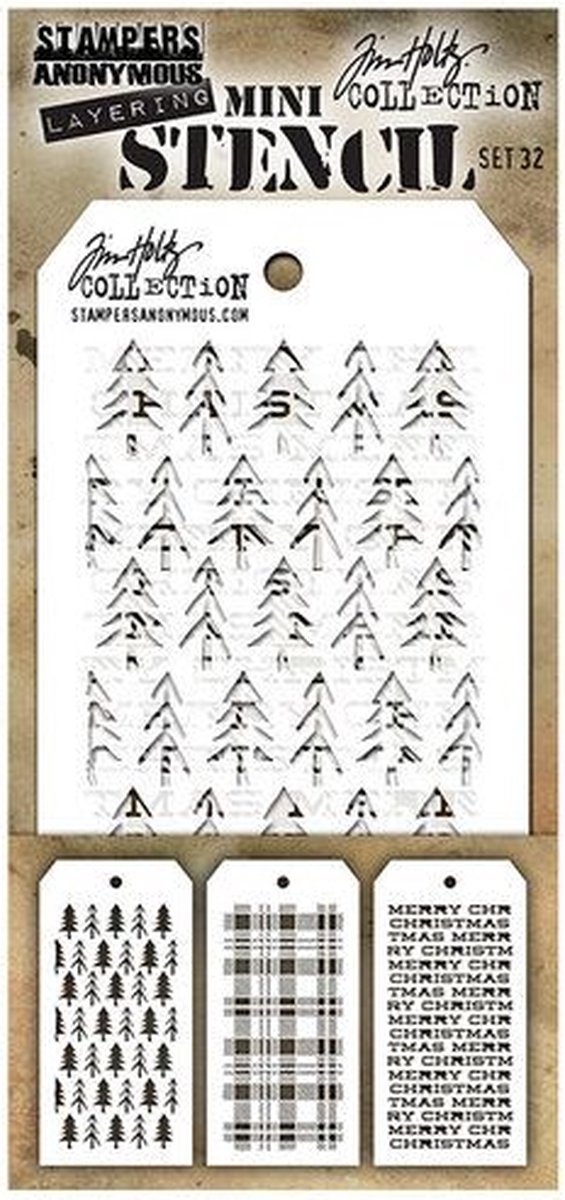 Tim Holtz Mini Layering Stencil Set 32 (THMST032)