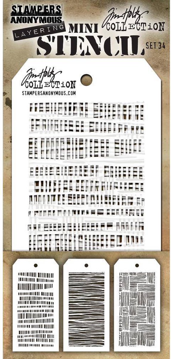 Tim Holtz Mini Layering Stencil Set 34 (THMST034)