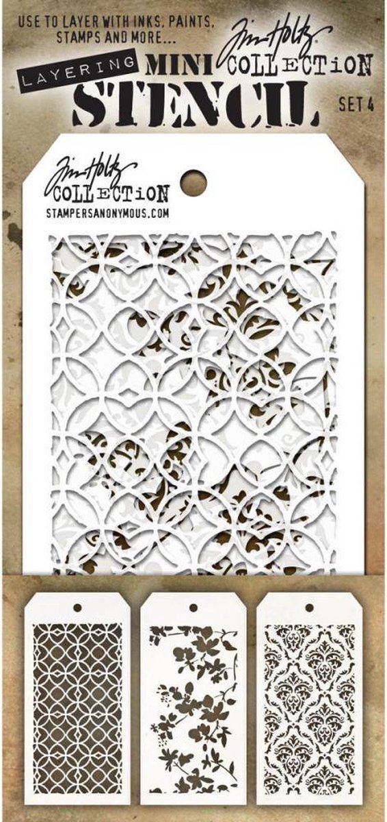 Tim Holtz Mini Layering Stencil Set 4 (THMST004)