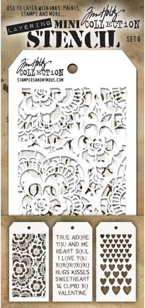 Tim Holtz Mini Layering Stencil Set 6 (THMST006)