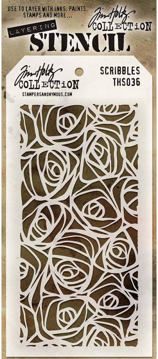 Tim Holtz Scribbles Layering Stencil (THS036)