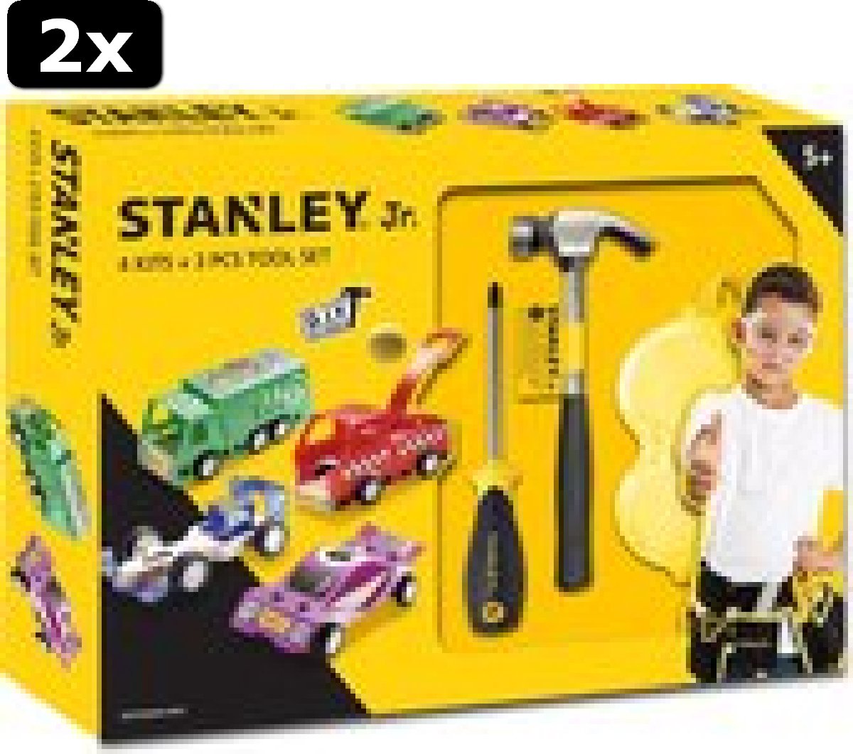 2x Stanley Jr. 4 delige Auto bouwset met Speelgoed Gereedschap - 5 jaar