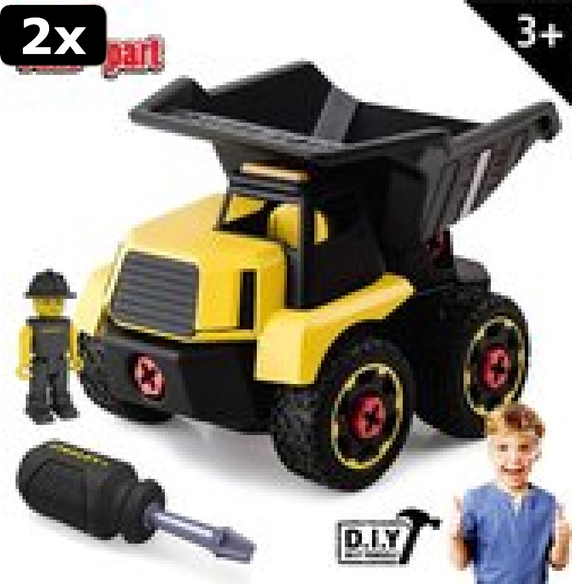 2x Stanley Jr. Demonteerbare Kiepwagen met Plastic Schroevendraaier - 3 jaar