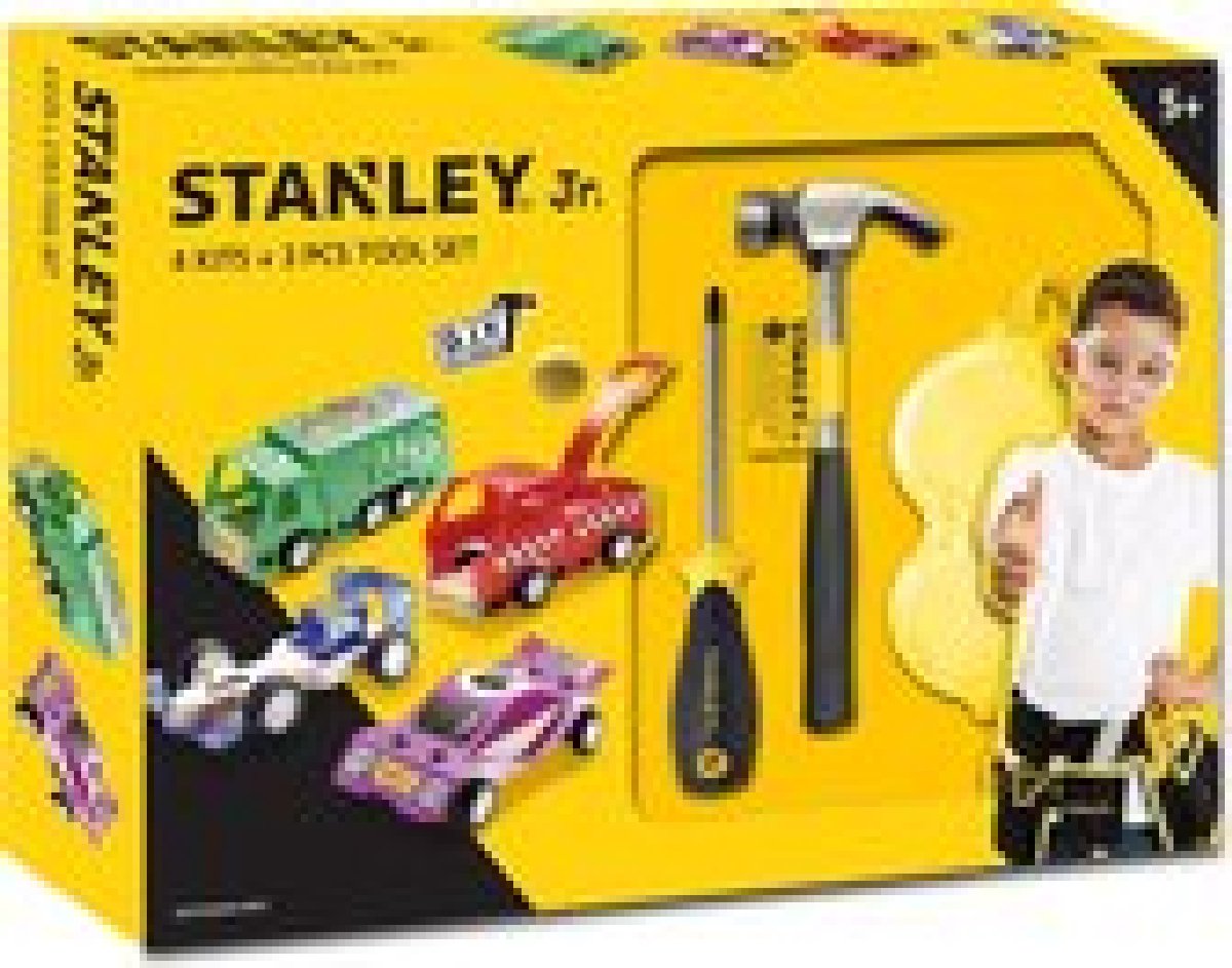 Stanley Jr. 4 delige Auto bouwset met Speelgoed Gereedschap - 5 jaar