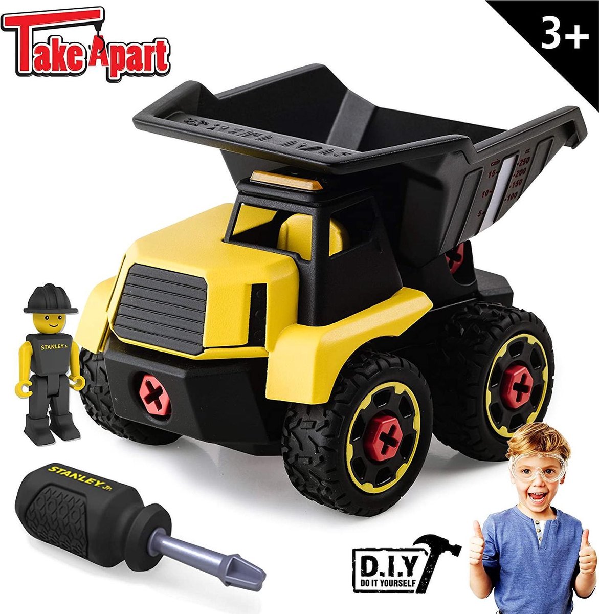 Stanley Jr. Demonteerbare Kiepwagen met Plastic Schroevendraaier - 3 jaar