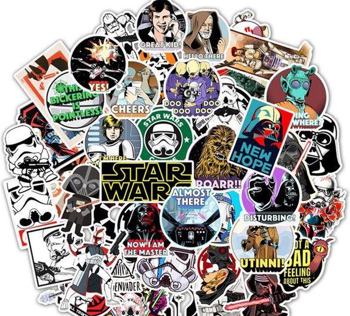 50 stuks Star Wars Stickers 4x6 cm