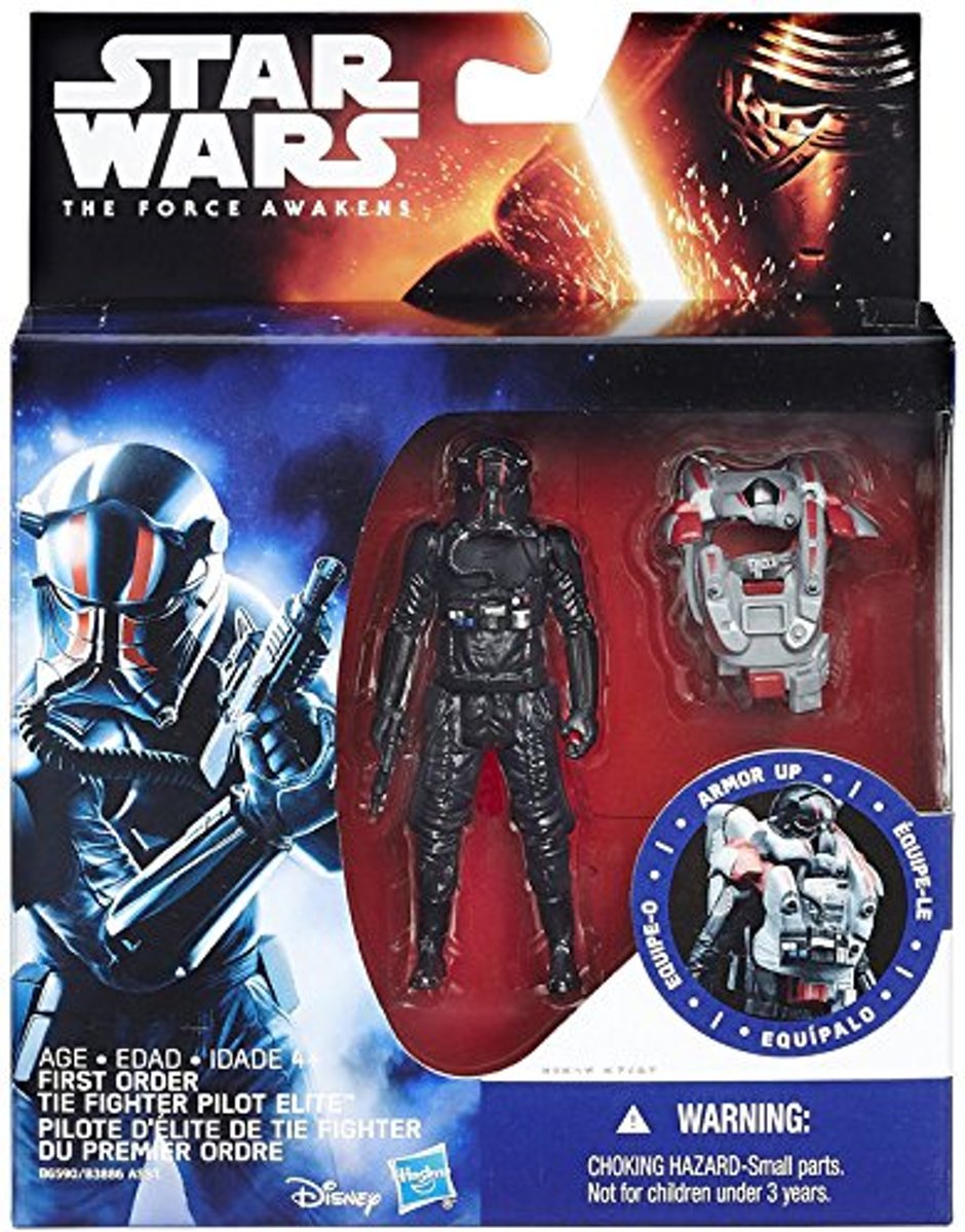 Disney Star Wars The Force Awakens Armor Serie Action Figure Wave 2 First Order Tie Fighter Pilot Elite - poppetje is 10 cm.