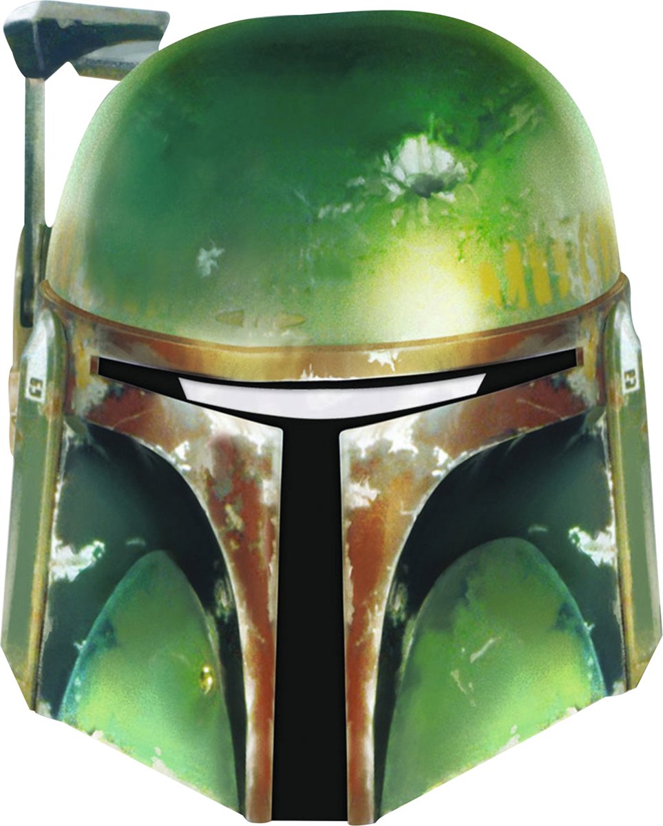 Kartonnen Boba Fett Star Wars™ masker voor volwassenen - Verkleedmasker