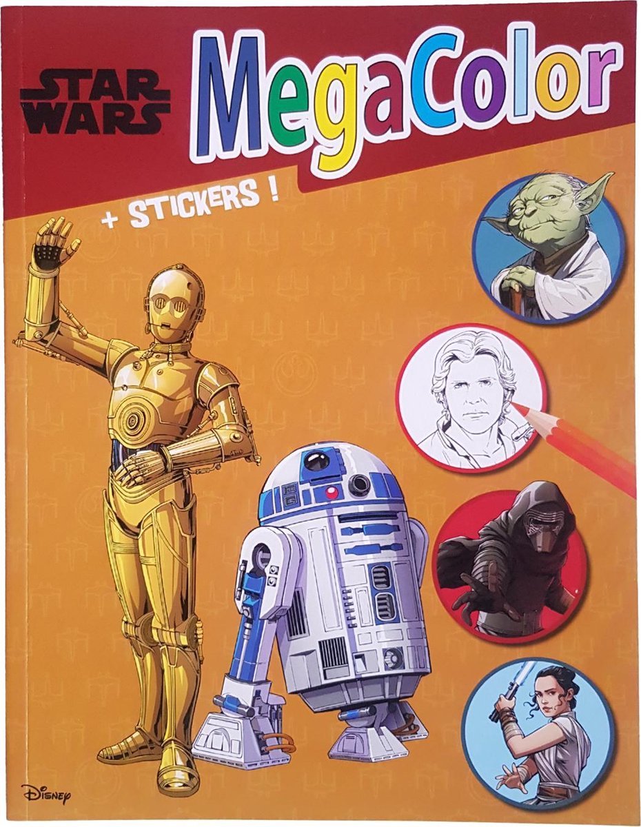 LS - Multicolor Starwars kleurboek incl stickers - Megacolor kleurboek