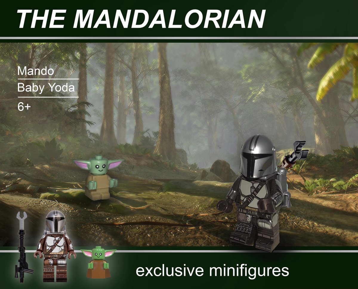 Leco Baby Yoda en Mando / Baby yoda and mando replica the mandalorian star wars / alternatief voor lego star wars speelgoed