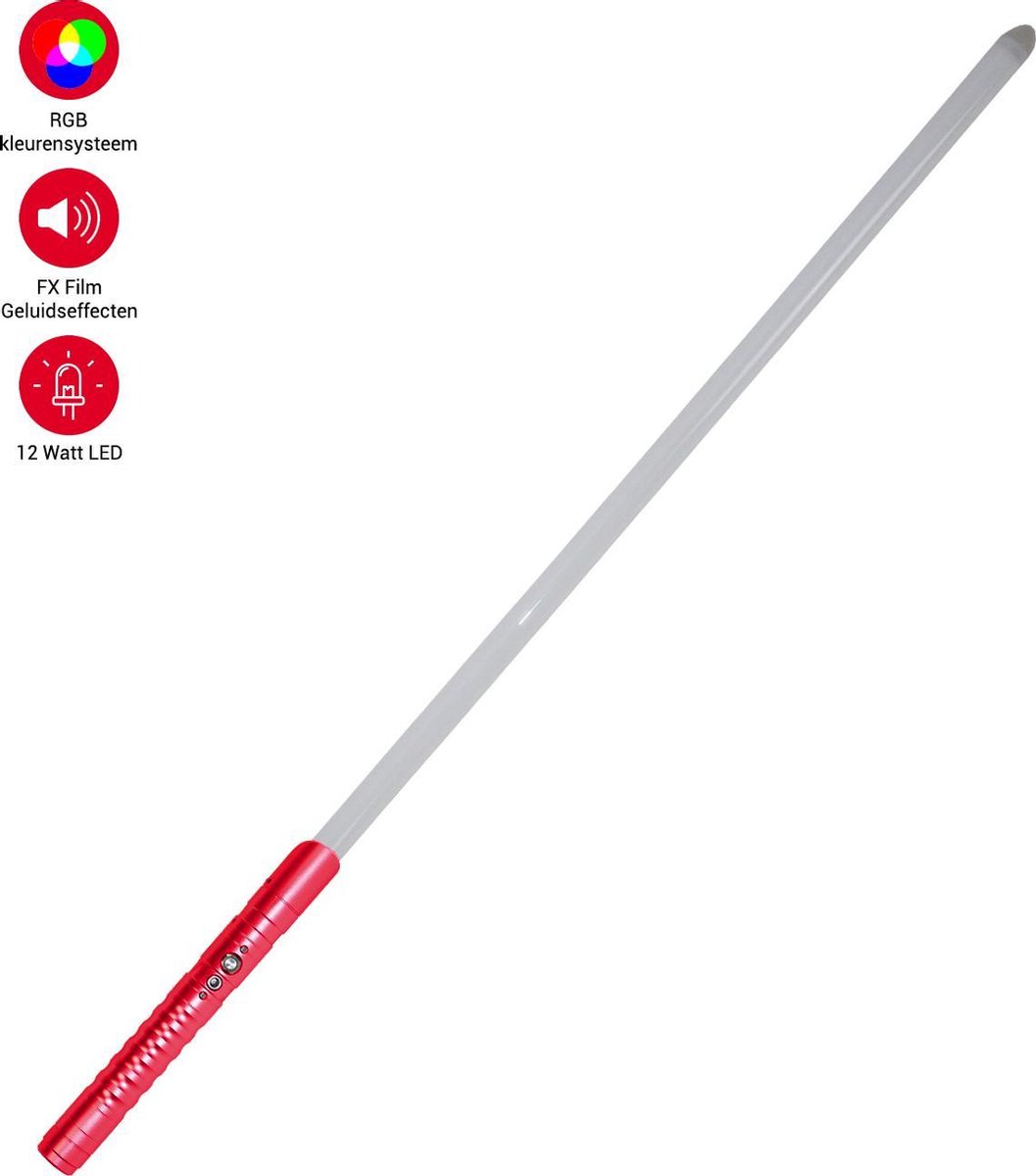 Premium Star Wars Lightsaber - Star Wars Lichtzwaard - Zwaard met Licht - Jedi Kostuum - RGB 11 Verschillende Kleuren - Verschillende Geluidseffecten - Aluminium Handvat 100 CM - Met Extra Griprol - Rood