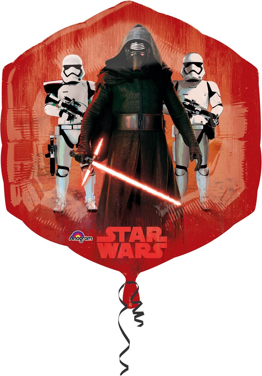 Rood-blauwe aluminium Star Wars™ ballon 55 x 58 cm - Feestdecoratievoorwerp