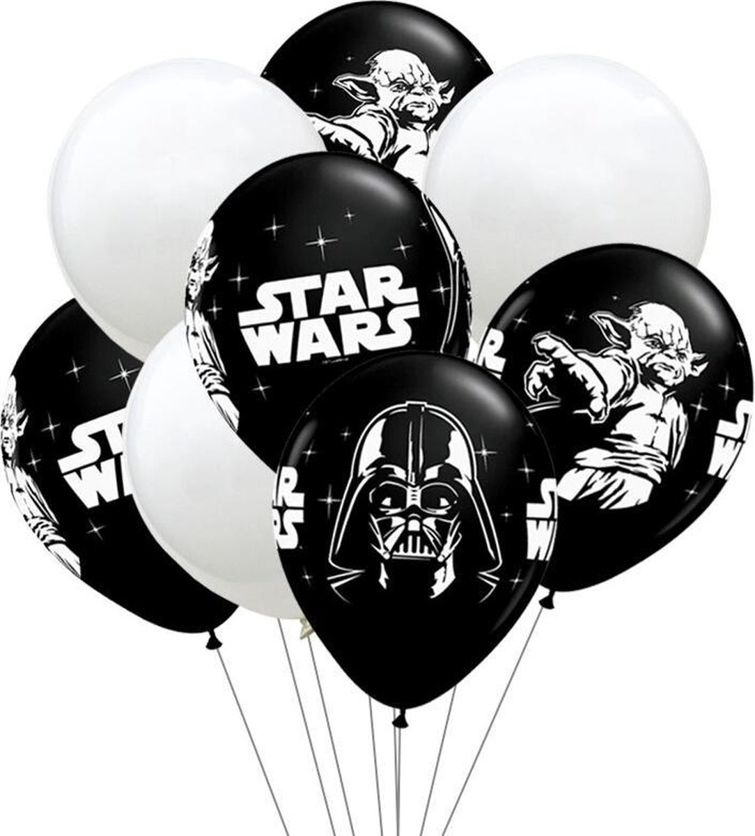 Star Wars Ballonnen - Verjaardag Versiering - Baby Yoda - Darth Vader - Star Wars - 10 stuks