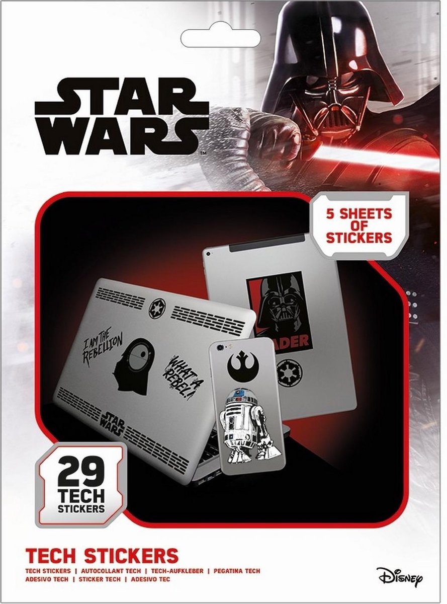 Star Wars Force Stickers (Pakket van 29) (Zwart/Wit)