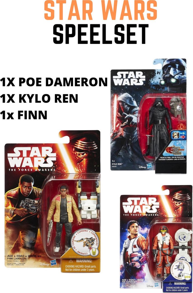 Star Wars Superset Actiefiguur Speelfiguur Speelgoed - 1x Kylo Ren 1x Poe Dameron 1x Finn - Verjaardag - Kerst - Sinterklaas