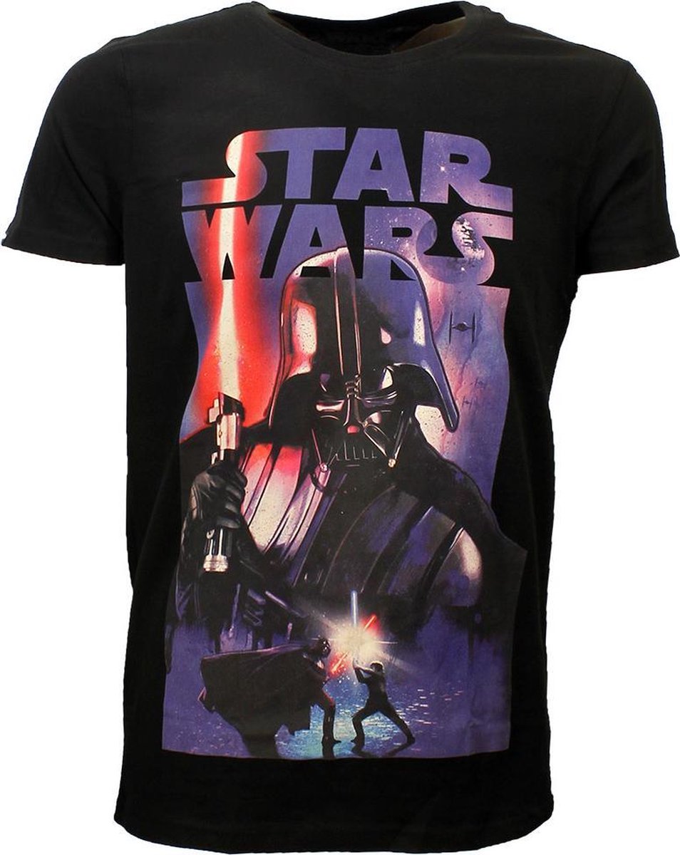 Star Wars Vintage Poster Darth Vader T-Shirt  Zwart/Paars - Officiële Merchandise