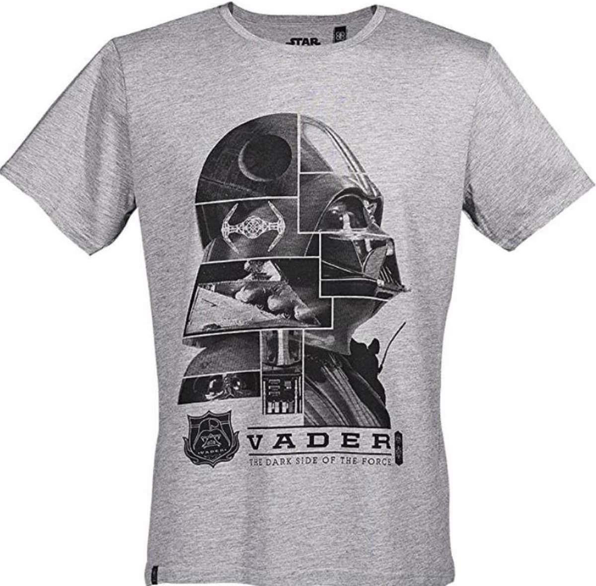 T-Shirt Star Wars Vader: The Dark Side of the Force - Wit - Maat L