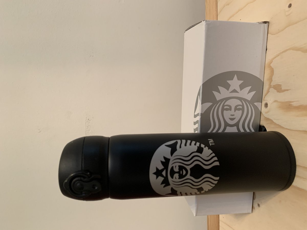 Starbucks duurzame RVS thermosfles zwart, voor koffie, thee, of water - isolerende dubbelwandige waterfles, reisbeker 400 ml