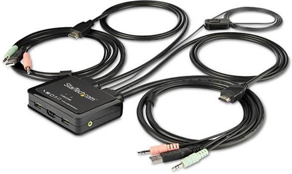 StarTech.com 2-poorts HDMI KVM switch met geïntegreerde kabels USB 4K 60Hz